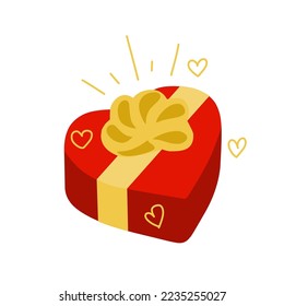 ilustración vectorial de regalo en forma de amor adecuada para el tema de San Valentín, vacaciones de febrero, símbolo de San Valentín