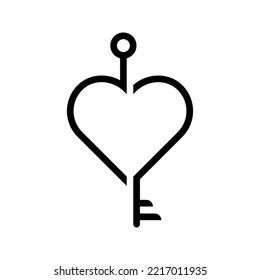 love shaped keychain in logo vector