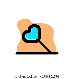 Love Shaped Magnifier Vector Icon Illustration Design Concept eps10