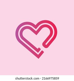 love shaped monogram style vector logo, love logo. perfect for your business icon