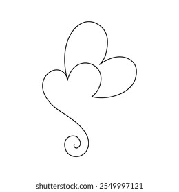 Love shaped One line art drawing or illustration for  valentine's day