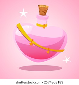 Love shaped potion bottle illustration vector