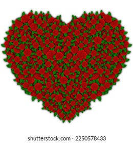 Love shaped rose bouquet for valentine's day