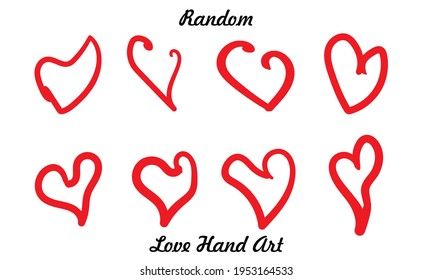 love shapes or hand drawn hearts