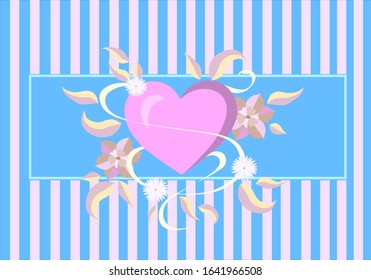 Love Shapes for your design. Valentine's Day signs. Vector illustration of Heart and stripes.