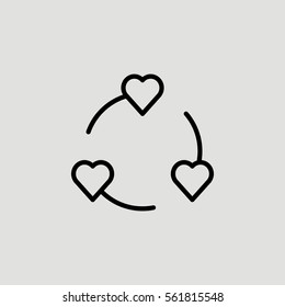 Love Share Outline Vector Icon