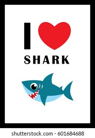 i love shark vector