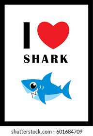 i love shark vector