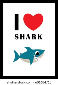 i love shark vector