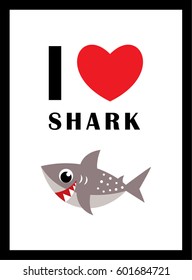 i love shark vector