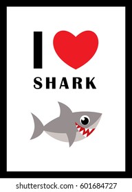 i love shark vector