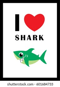 i love shark vector