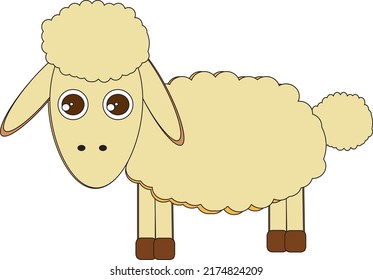 In love Sheep. Icons . Can be used like a postcard. Vector illustration. Swatch inside. Flat design style