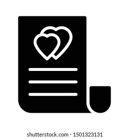 love sheet glyph flat vector icon