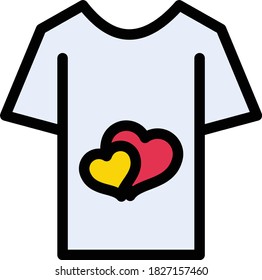 love shirt vector flat color icon 