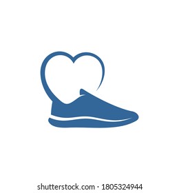 Love Shoes logo design concept vector template, Icon symbol, Design creative