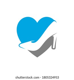 Love Shoes logo design concept vector template, Icon symbol, Design creative