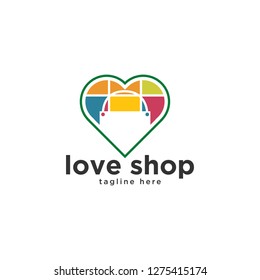 Love shop bag logo design inspiration