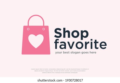 love shop, shop favorite logo inspiration. design template, vector illustration.