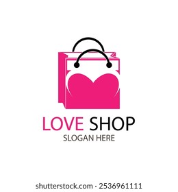 love shop logo design vector illustration