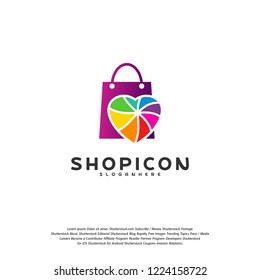 Love Shop Logo Template Design Vector