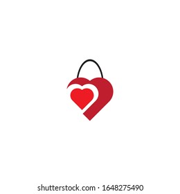 Diseño vectorial de la plantilla del logotipo de Love Shop