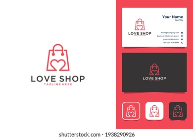 love shop modern logo design and business card