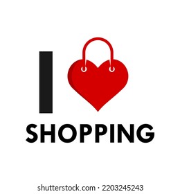 i love shopping design logo template illustration