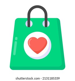 A  love shopping icon of flat style 

