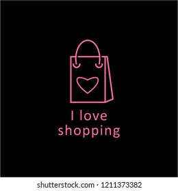 Love shopping logo, icon. Vector illustration.