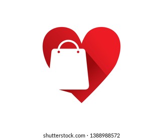 Love Shopping Logo Template, Icon, Symbol