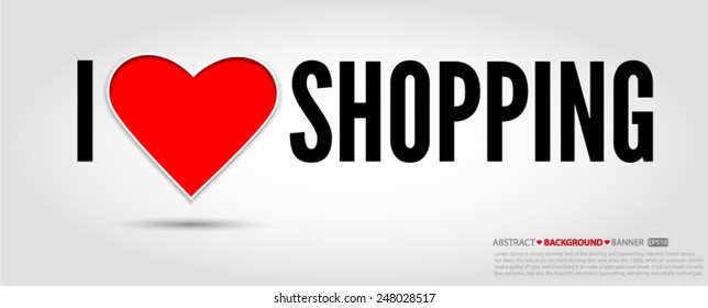 i love shopping Vector EPS 10 illustration.