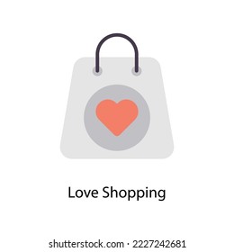 Amor Comprando Iconos planos vectores. Ilustración de acciones simple
