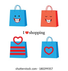 I love shopping, vector illustration