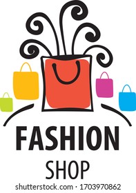 I love shopping vector sign with typography, two shopping bags and heart