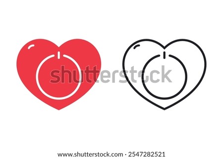 Love shutdown icon. illustration vector
