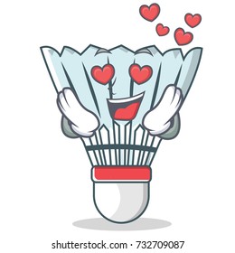 In love shuttlecock character cartoon vector art illustration
