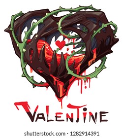 love sickness,broken heart concept, vector illustration