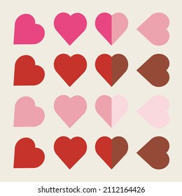 Love Sign Abstract Background Design With Romantic Love Color Theme. Suitable for template, banner, covers, wallpaper and wall decoration, web design, cards, poster, etc.