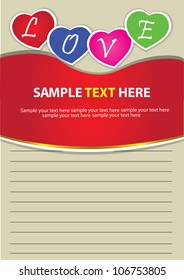 Love sign and blank paper for text,Vector