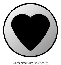 Love sign button isolated on white background. Vector illustration.