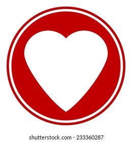 Love sign button isolated on white background. Vector illustration.