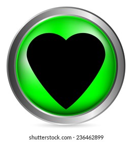 Love sign button isolated on white background. Vector illustration.