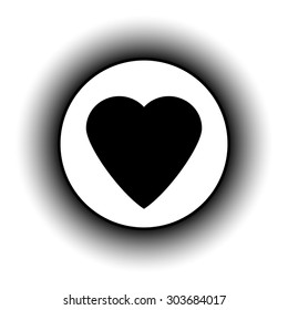 Love sign button isolated on white background. Vector illustration.