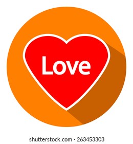 Love sign button on white background. Vector illustration.?