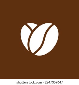 Love sign Coffee Bean Logo Vector