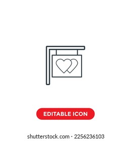 love sign editable stroke icon, special valentine's icon