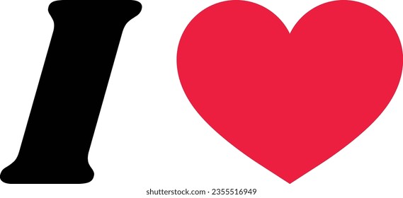 I love sign with heart . I love vector design . love letter with heart