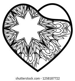Love sign Hearts with floral pattern. Vector illustration. Decorative elements for invitation cards.