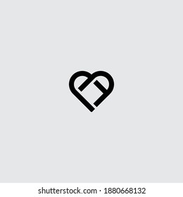 Love sign with initial CA AC vector logo design